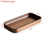 1PCS Walnut Square Rectangle Tray Wooden Dessert Tray Solid Wood Tea Tray Household Wooden Fruit Wooden Tray Storage Box