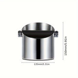 1pc Coffee Knock Box Steel Shock-Absorbent Espresso Knock Box Barista Coffee Grind Dump Bin With Non-Slip Base Accessories