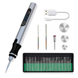 8W DIY Electric Engraving Pen Mini Set - For Metal and Glass, 3.6 - 4.2V, 18000r/min, 0 - 70mm Depth, 1500mAh