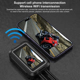 Motorcycle Special Driving Recorder DVR 3.0 Inch Waterproof Screen With Dual 1080P Cameras Support Wifi Connect Phone GPS Track