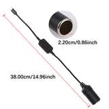 5V 12V Converter Cable Extender USB Type C Chargers To Cigarette Lighter Socket Truck Power Adapter Car Electronics Interior