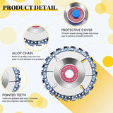 1 Set 5/8 Inch Wood Carving Chain Disc 4 Inch 22 Teeth Saw Blade Wood Carving Disc + 6 Replacement Saw Chains