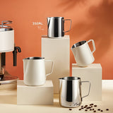 1pc 350ml Milk Frothing Pitcher, Stainless Steel Espresso Steaming Pitchers, Coffee Milk Frother Jug For Espresso Machines Cappuccino Latte Art, Pour Cup, Halloween Christmas