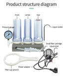 220V 60W 5-inch Tertiary Filter Fruit Wine Filtering hine Household Small Brewing Equipment With Pressure Gauge