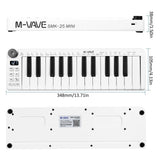 M-VAVE S-25mini Rechargeable 25-Key Control USB Keyboard MIDI Controller 25 Velocity Sensitive Keys 1 Knob