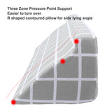 Body Positioning Foam Padding Triangle Shaped Wedge Pillow Comfortable Grey Plaid Easy To Clean for Home Hospital