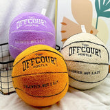 Offcourt Pillow, Shaped Teddy Fleece Embroidered Basketball Throw Pillow Fuzzy Plush Toy