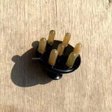 Natural sandalwood horn large teeth head scalp meridian yellow and white water massage hair treatment comb