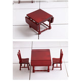 1/12 Handmade Folding Table With 2 Stool Mini Furniture House Decoration Dollhouse Miniature Accessories