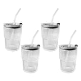 450Ml Transparent Bubble Milk Tea Cup Juice Glass Milk Morning Cup With Lid And Straw