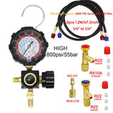 R134A Air Conditioner Low and High Pressure Gauge for R410A R22 R404A A/C Diagnostic Refrigerant Charging Tool