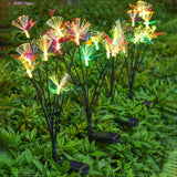 2Pcs Solar Fiber Optic Butterfly Lamp Decorative Firefly Light for Courtyard Patio Decoration