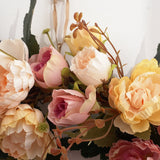 Simulation Garland Door Artificial Silk Peony Flower Wreath Wedding Decoration Window Layout