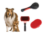 8-Piece Dogs Cats Bristle Brush Cleaning Slicker Brush Nail Clipper  File Hair Removal Mitts Flea Comb Double Pet Grooming Comb