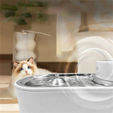 3L USB 5V Sensor Stainless Steel Charging Wireless Induction Cat Dog Automatic Drinking Fountain Pet Water Dispenser Bowl