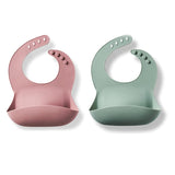 Silicone Baby Bibs,Waterproof Soft Durable Adjustable Easy Wipe Clean With Food Catcher For Babies Toddlers