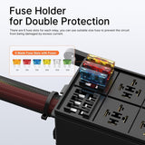 DaierTek 12V Way 12 AWG Pre-wired Waterproof Box 6 Slot ATC/ATO Fuse Relay Block for Car Marine