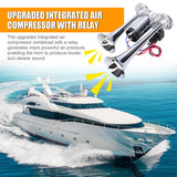12V 110dB Dual Trumpet Loud Electric Horn with Air Compressor and Relay Luchthoorn for Car Truck SUV Van Boat
