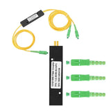 5PCS SC APC 1X2 splitter Singlemode Dual Window FBT Coupler With SC/APC Connector, ABS Fiber Module