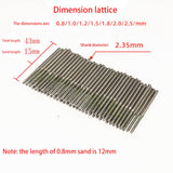 100Pcs 2.5MM Ultra-Long Drilling Emery Diamond Abrasive Bits Peeling Needle A Type Teeth Grinding Burr