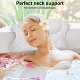 Supportive Bath Cushion Ergonomic Air Mesh Bathtub Pillow with 6 Suction Cups Hook Neck Shoulder Support for Ultimate