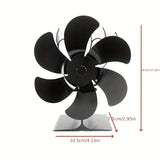1pc Wood Stove Fan, 6 Blades Wood Stove Fan Heat Powered, Fireplace Fan , Wood Stove Accessories, Non Electric Fan For Wood/Gas/Log Burner StoveEco-Friendly Heat Distribution Thermoelectric Fan Fall Winter Essential