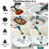 Professional High Pressure Pipe Plunger Toilet Plungers Pump Air Blaster Hose Unblocker Opener Drain Sin Cleaning Gun Bathtub