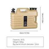 18.5L Portable Tank Leak-Proof Drinking Bucket Large Capacity Water Dispenser Carrier for Vehicle Car Camping 야영 물탱크