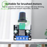 3.5A/1.5A DC12V/24V PWM Speed Controller Dimmer For Brush Brushless Motor LED Light Strip