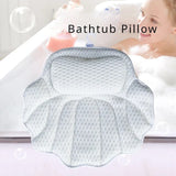 Washable with Suction Cups Soak Spa Non-Slip Shell Bath Pillow for Head and Neck Support