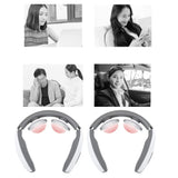 Intelligent Back and Neck Massager Electric Pulse Far Infrared Heating Pain Relief Tool Health Care Relaxation Cervical Massage