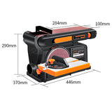 750W Abrasive Belt Sanding Woodworking High-Power Electric 220V Sandpaper Polishing hine 0-45° Angle Adjustable