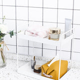 1Pcs 2 Tier Standing Shees Kitchen Base Cabinet Shelf Shower Bathroom Countertop Organizer Vanity Tray