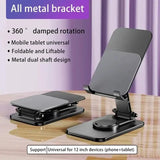 360° Rotating Metal Mobile Portable Folding Lazy Desktop Live Bracket For iPhone 15 14 Samsung Phablet Phone Holder