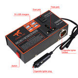Car Inverter Power Adapter Converter 8 Ports DC 12V/24V to AC 110V/220V USB Chargers Cigarette Socket Cigar Lighter Plug