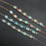Women's Silver Inlaid Natural Opal Bracelet