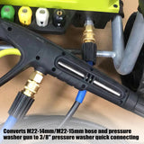 Kit 4 PCS M22 Quick Connect Fitting Coupler Brass Pressure Adapters for Power Washer Gun