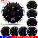 Auto Gauge 2" 52MM Voltmeter for Marine Boat Car 8-16V VOLTS with 7 Color Backlight IP67 Waterproof Volt Meter Indicator
