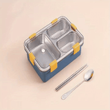 1pc, Lunch Box, 304 Stainless Steel Bento Box, 3 Compartment Food Container, For School Students And Office Workers