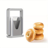 1pc, Bagel And Biscuit Slicer, Stainless Steel Bagel Slicer, Bagel Guillotine Universal Slicer, Bagel Cutter, Bagel Knife, Kitchen Knife, Safe Grip Safety Shield, Stainless Steel Blade Grey Color, Kitchen Tools
