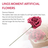 25Pcs Real Looking Bury Roses with Stems for DIY Wedding Bouquets Red Bridal Shower