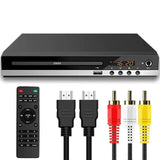 Home DVD Player VCD CD Disc Media Players Digital Multimedia with AV Output Remote Control USB Mic HD 1080P Playe-r Box for KTV