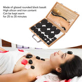 16/18/20 PCS Heated Basalt Rocks Fast Heating Round Massage Stones with Bamboo Box Electric Spa Hot Stones Body Massage Tools