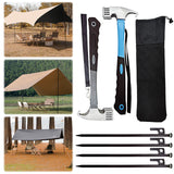 4Pcs Forged Steel Heavy Duty Unbreakable Tent Pegs with Storage Bag & Hammer for Camping Picnic