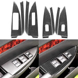 Carbon Fiber For Subaru Legacy Outback 2010-2014 Door Window Lift Switch Panel Cover Trim Decal Interior Parts