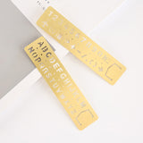 Templates Ruler Brass English Alphabets And Arabic Numerals Stencils With Symbols for Drawing, Bookmarks 13x3cm