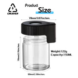 CRUSHER Luminous Dry Herb Grass Jar LED Transparent Magnifier Glass Storage Spices Tobacco Box Smoking Accessories