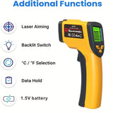 Infrared thermometer for cooking, barbecue, engine - digital laser surface tools, heat-resistant