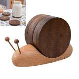 Wooden Snail Mug Coaster Coffee Tea Cup Coasters Heat Insulation Mat Kitchen Round Placemat With Magnet Restaurant Table Decor