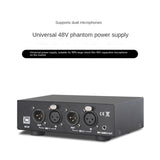 2 Channel 48V Supply, Universal Compact Phantom Power for Condenser Microphone Music Recording Equipment